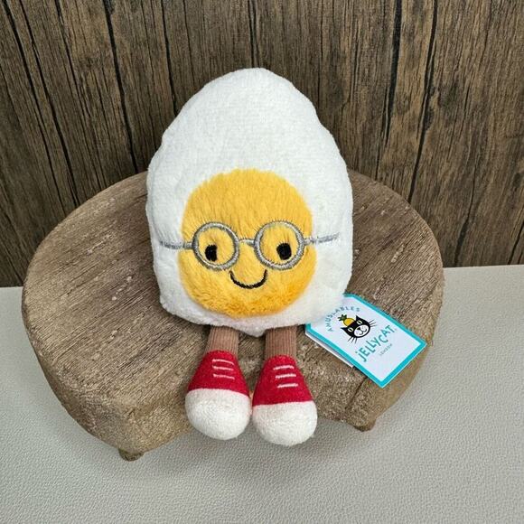 Jellycat Boiled Egg Geek FAST SHIP NEW - Picture 1 of 7